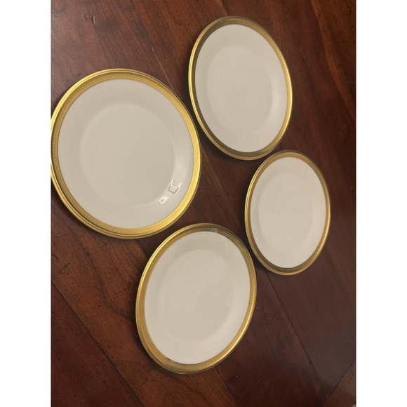 Lenox Other - Set of 4 Lenox Aristocrat Salad Plate 8 1/8" Gold Rim